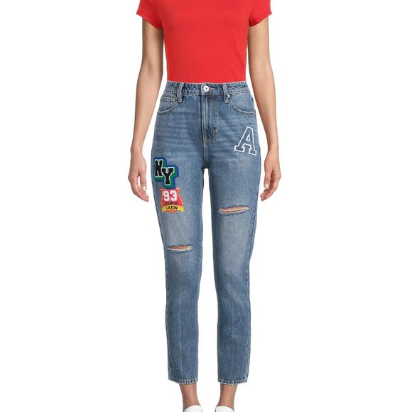 New Jr. 17 - 19 Ultra High Rise Jeans - Patches & Embroidery Accents - Picture 2 of 8